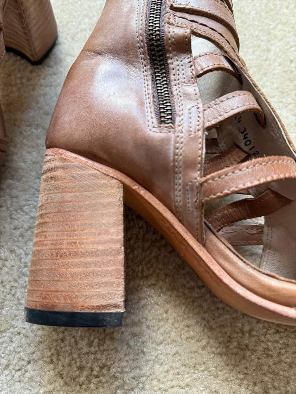 Freebird by Steven Tiara Leather Gladiator Heels Size 6 Brown